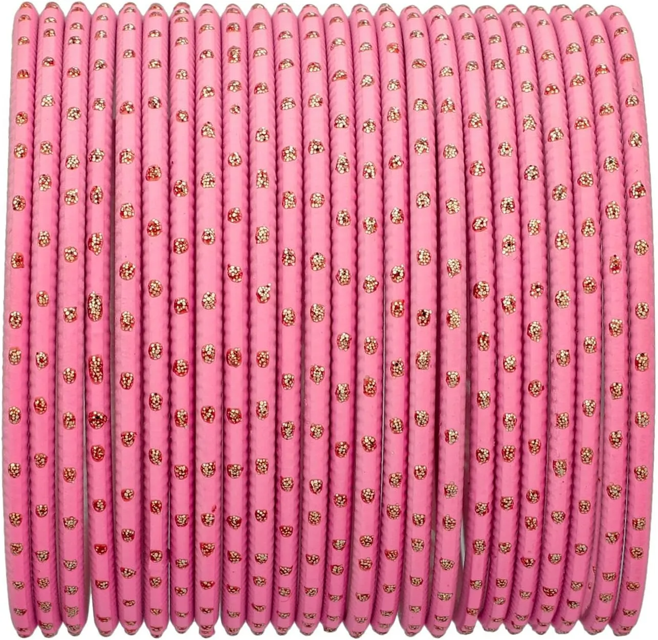 Efulgenz Boho Antique Oxidized Indian Jewellery Tribal Crystal Velvet Bracelet Bangle Set (Pink, 2.37)