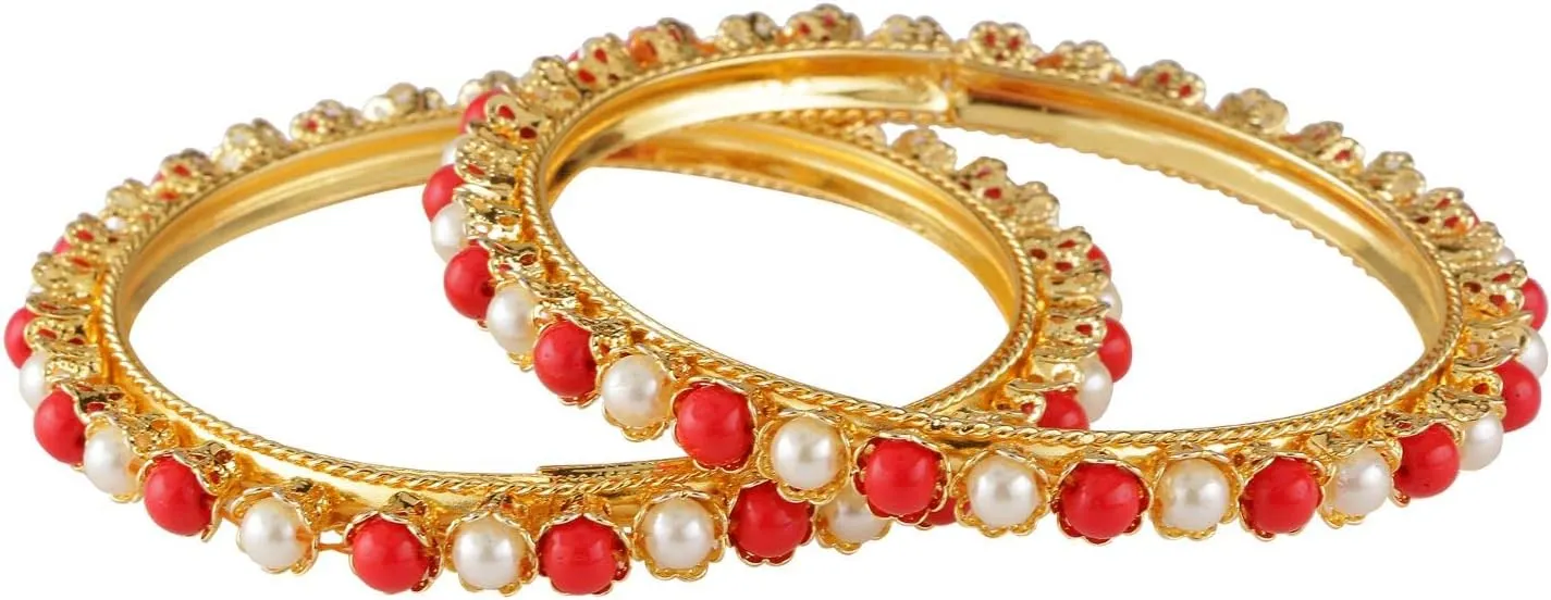 Efulgenz Indian Style Bollywood Traditional Gold Tone Beads Crystal Wedding Bridal Bracelet Bangle Set Jewelry