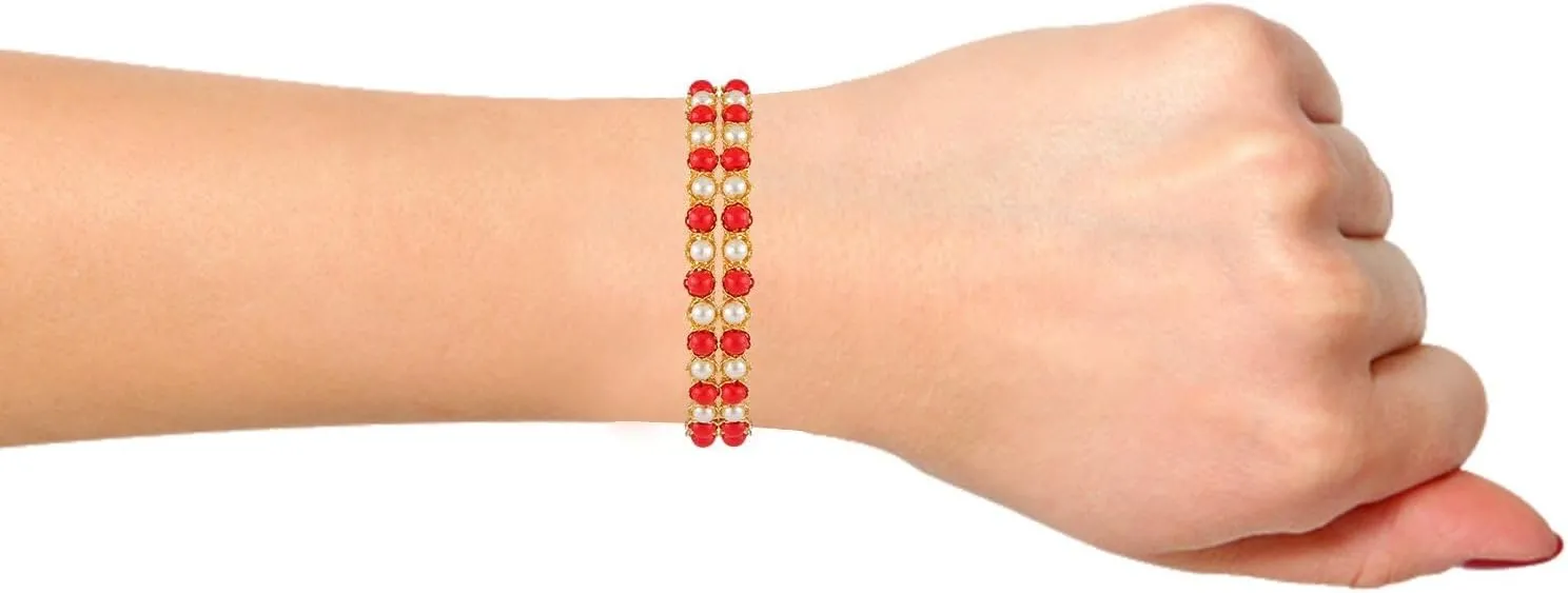 Efulgenz Indian Style Bollywood Traditional Gold Tone Beads Crystal Wedding Bridal Bracelet Bangle Set Jewelry
