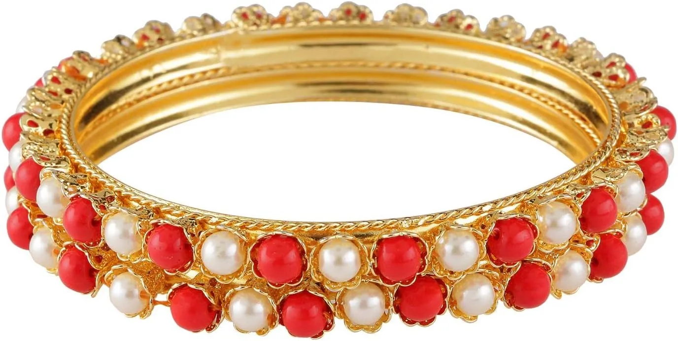 Efulgenz Indian Style Bollywood Traditional Gold Tone Beads Crystal Wedding Bridal Bracelet Bangle Set Jewelry