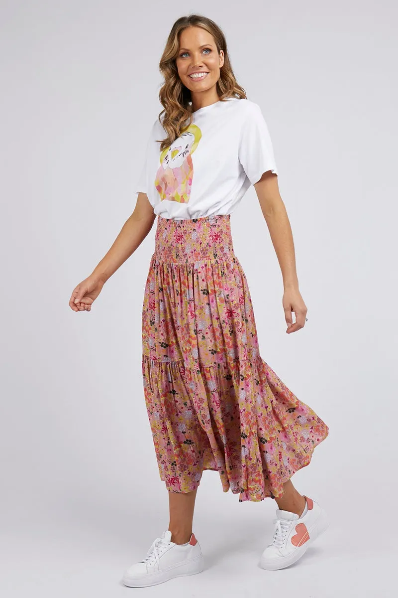 Elm - Laura Skirt - Coral Blush Floral Print