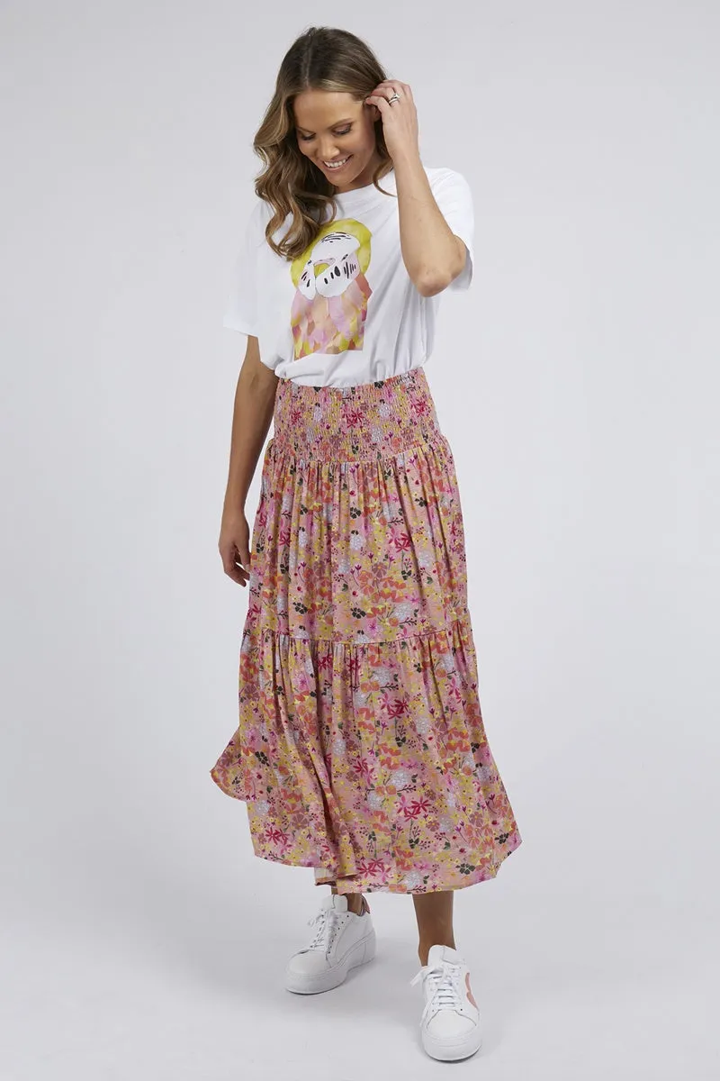 Elm - Laura Skirt - Coral Blush Floral Print