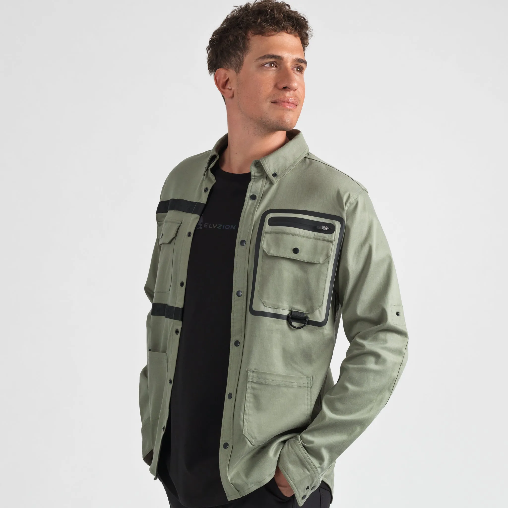 Elyzion "Como" Utility Shirt - Oil Green