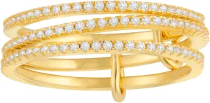 espere Thin Band Ring | Trio Band Rings Set Connected Stacker | Gold Linked Spinner Ring | Multi Link Connected Ring | Trinity Link Ring
