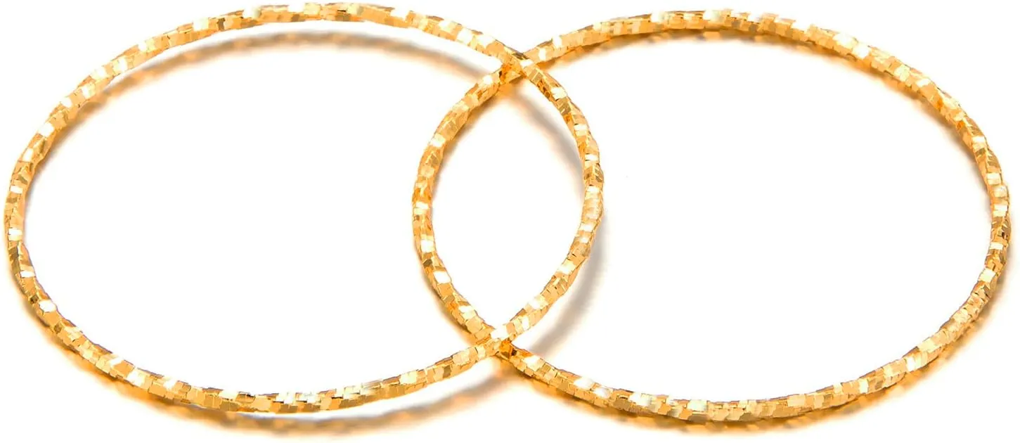 Ethlyn Children Jewelry 2pcs/lot Baby Bangles For infant Boys Girls Gold Plated Kids Bangles Bracelets