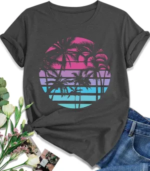 EUOW Tshirts for Womens Graphic Summer Tees Short Sleeve Loose Fit Trendy Tops