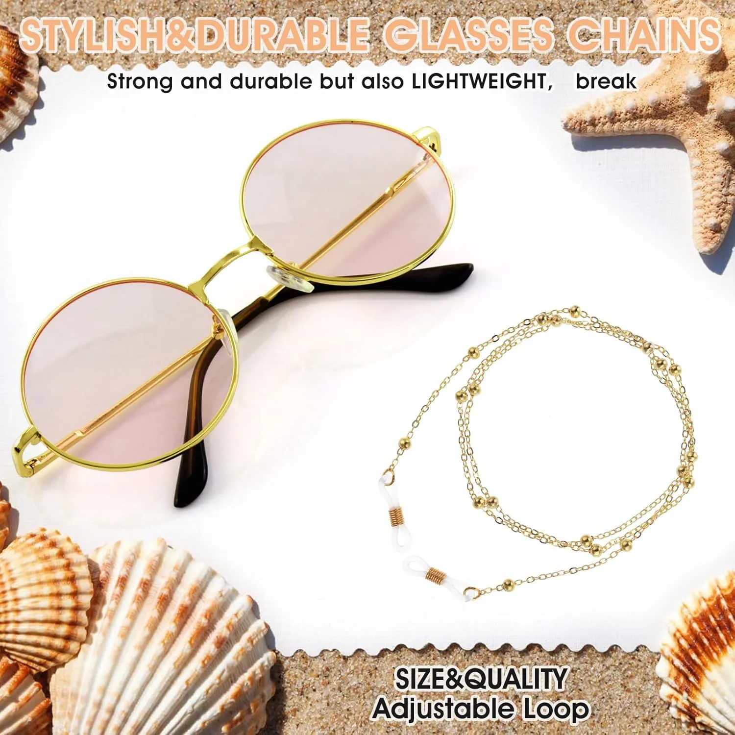 Eyeglass Chains Women Beaded Cute Glass Cord Frames Lanyard String Necklace Stylish Sunglasses Strap Prevent Loss