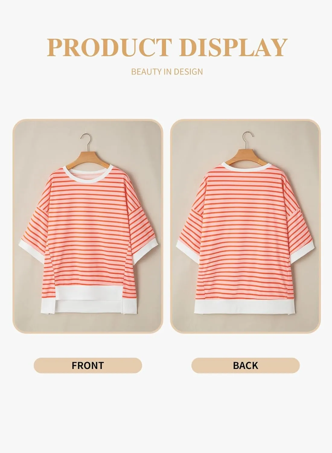 Eytino Womens Plus Size Tops Casual Short Sleeve Striped Color Block Shirts Crewneck Pullover T Shirts(1X-5X)