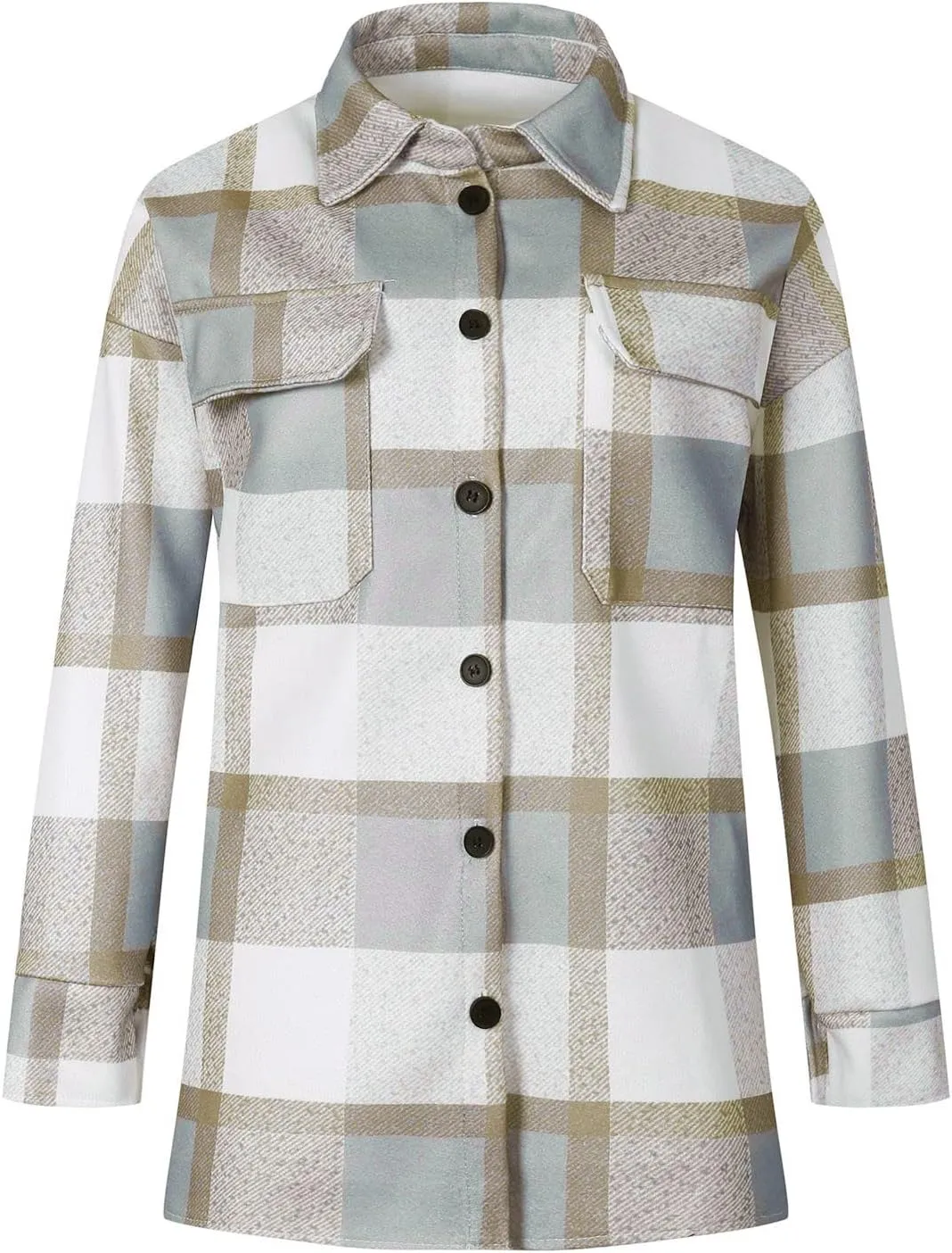 Fall Shacket Jacket 2024 Women Fall Clothes for Women Sweaters Flannels Plaid Shirts Button Down Long Sleeve Shirts