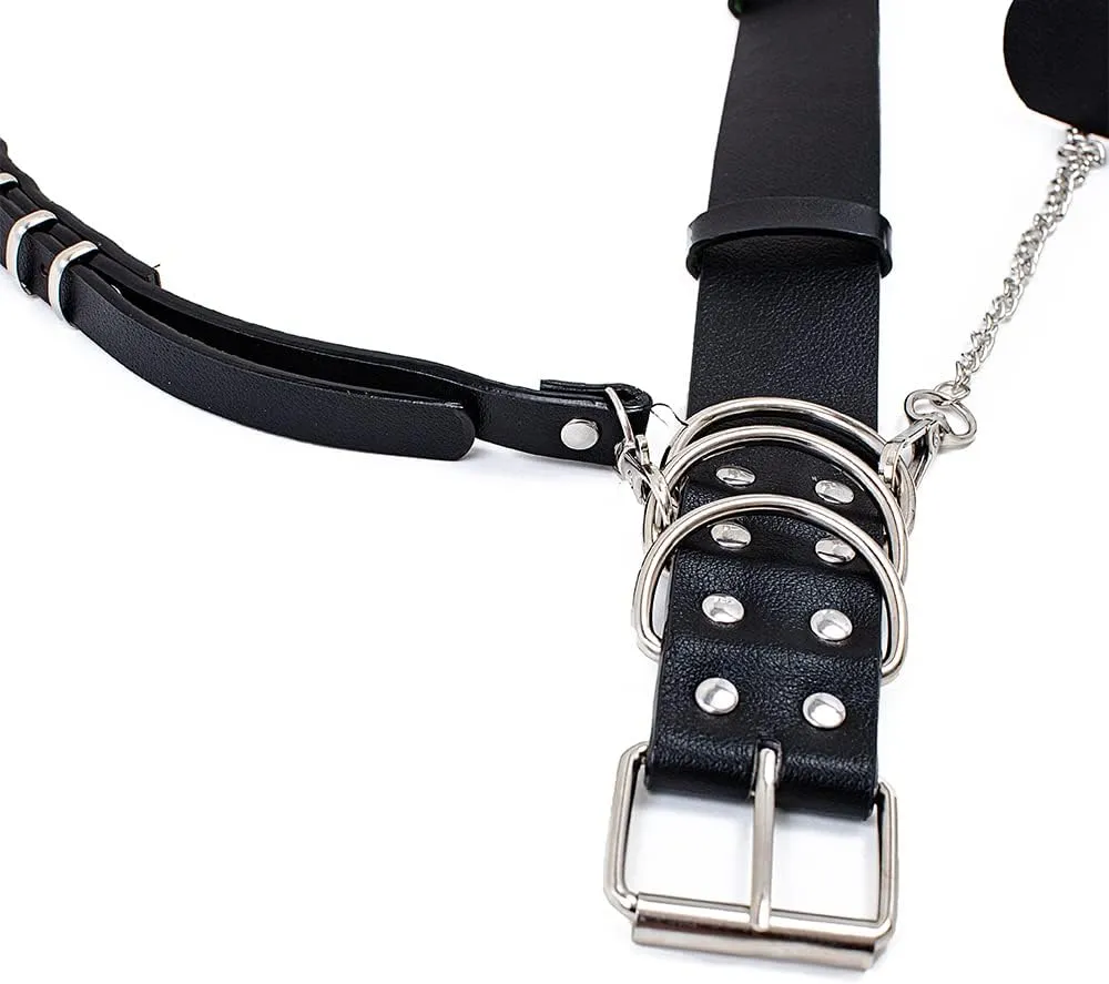 Fashion Harness Waist Body Belt Punk Chest Belt with Chains for Women Girls Ladies