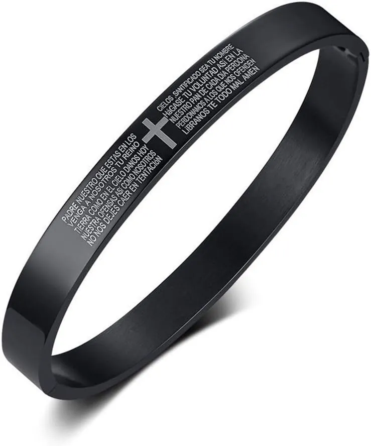 Fashion Month Spanish Verson Prayer Bible Cuff Bracelets Bangles for Men Woman Dia 2.56" pulsera