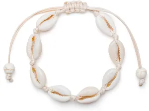 Fesciory Puka Shell Anklet for Women Summer Natural Cowrie Adjustable Ankle Bracelet, Handmade Boho Hawaiian Beach Seashell Jewelry