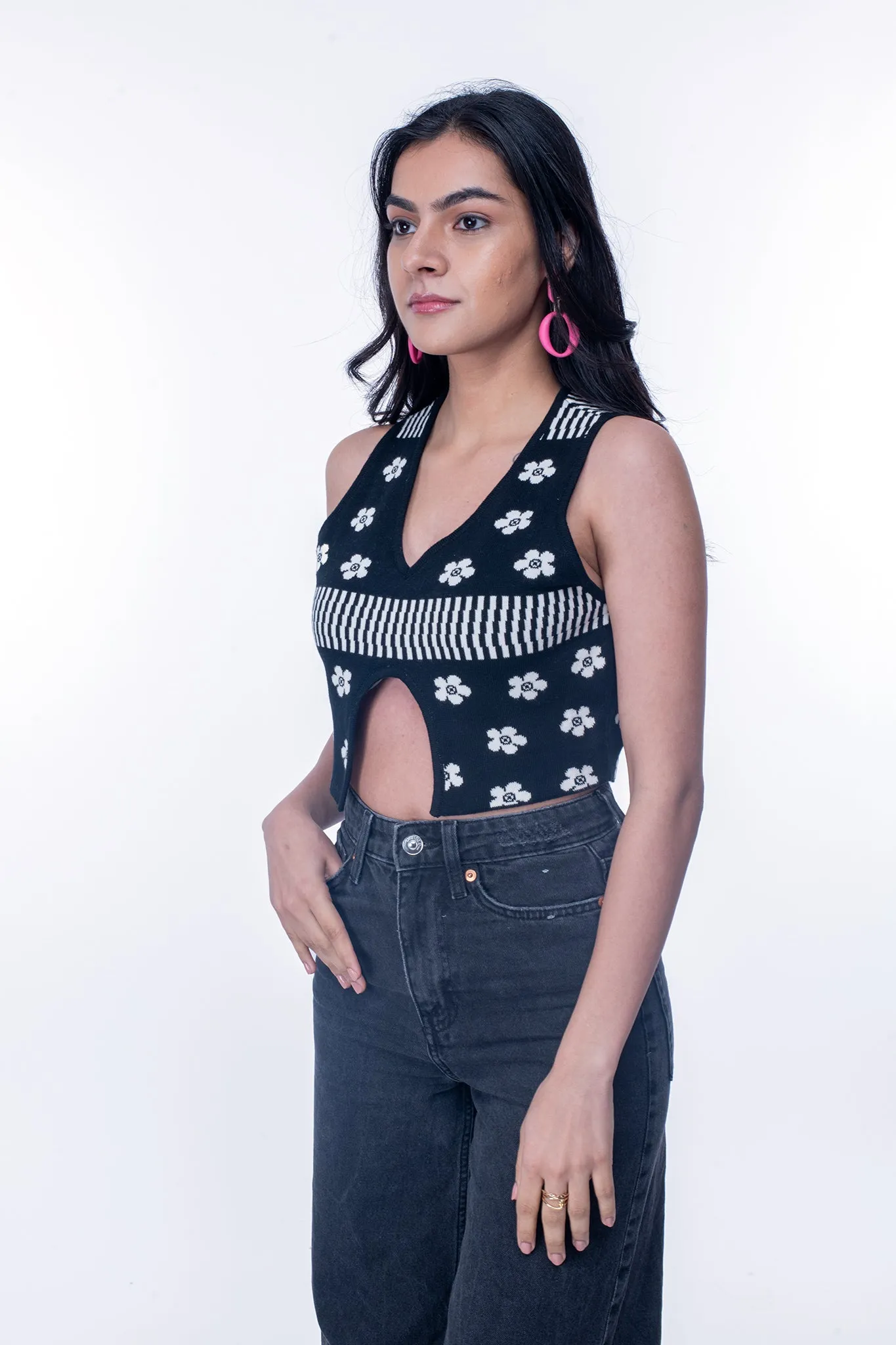 Floral Eclipse Crop Top