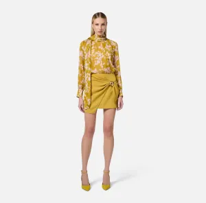 FLOWING CREPE MINI SKIRT WITH MACRO BOW BY ELISABETTA FRANCHI SPRING 25