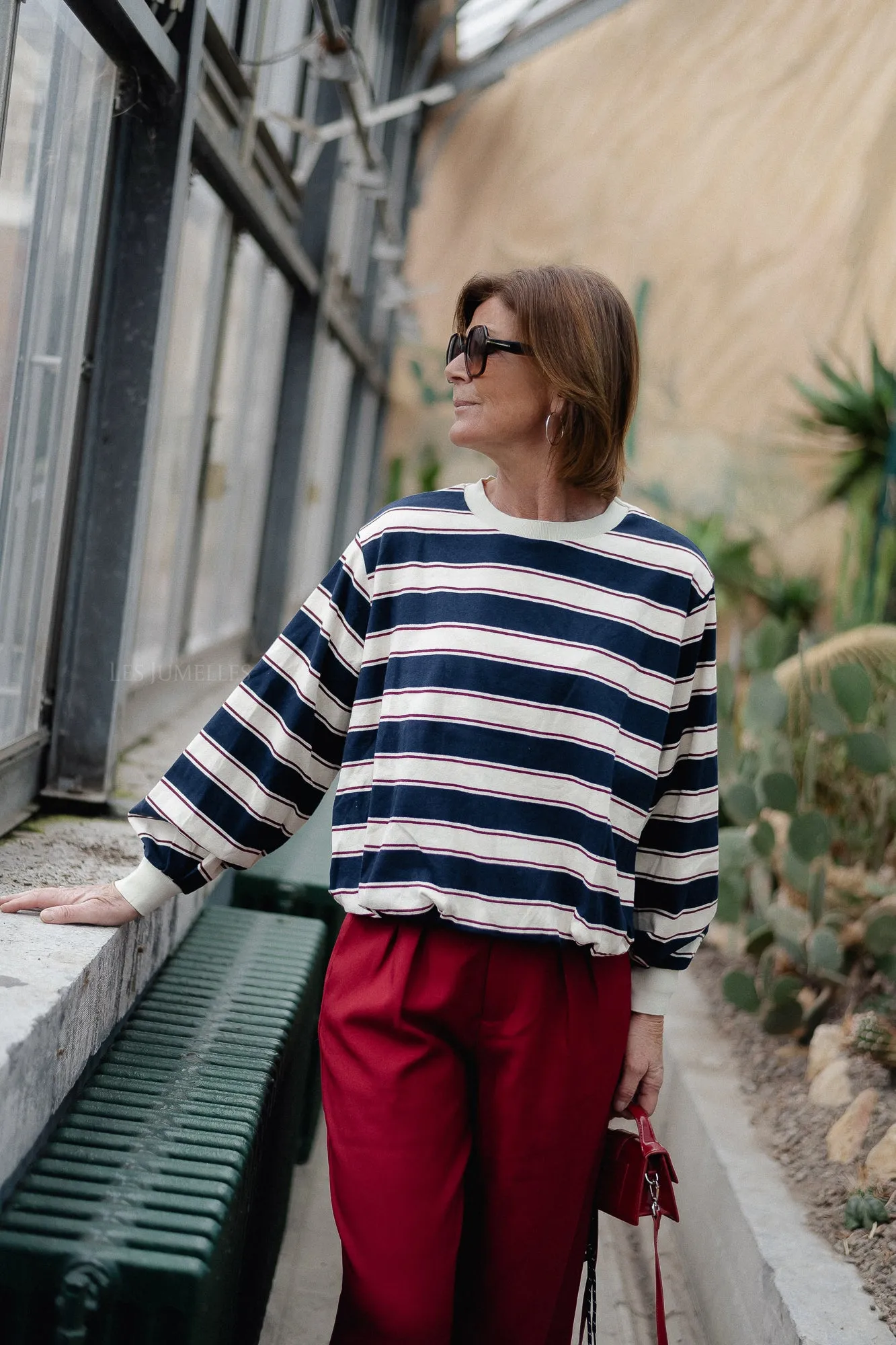 Frances striped sweater navy/ecru