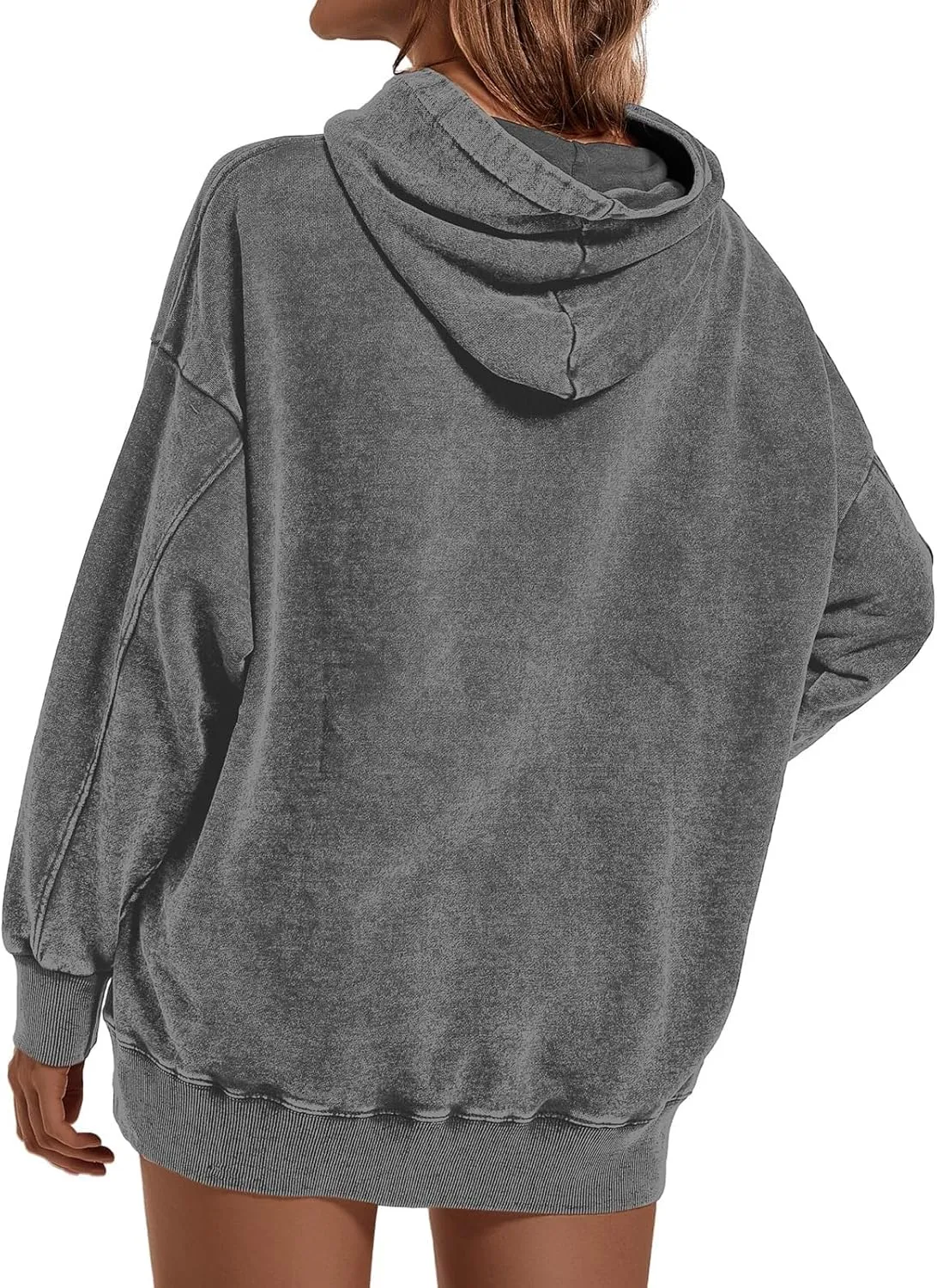 FZVYD Womens Hoodies Pullover Oversized Hoodie Cotton Hooded Couples Vintage 2024 Trendy Washed Streetwear Sweatshirt Tops