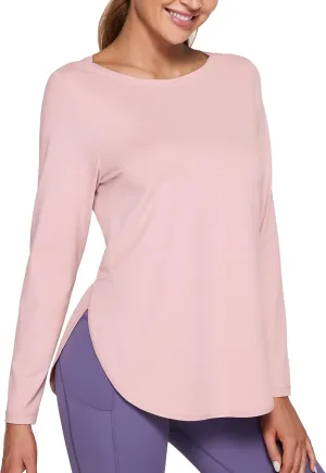 G4Free Long Sleeve Workout Tops for Women Loose Fit Athletic Gym Shirts Fall Winter Casual T-Shirts 2023