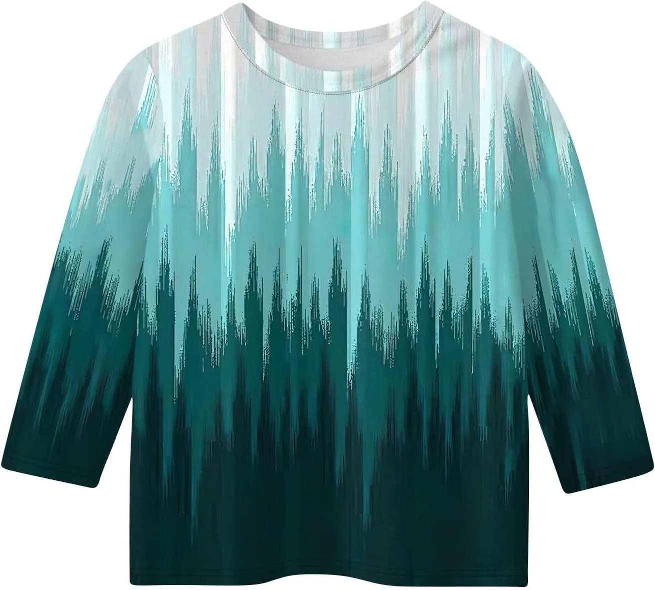 Girls Long Sleeve Shirts Printed Crew Neck Pullover Tops 3/4 Sleeve Lightweight Blouses Fall Winter Sweatshirts