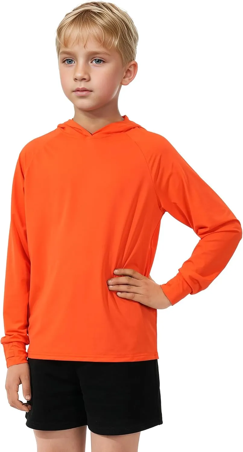 Girls Rash Guard Shirts Boys Long Sleeve Quick Dry Swim Shirts UPF 50  Sun Protection Hoodie for Kids