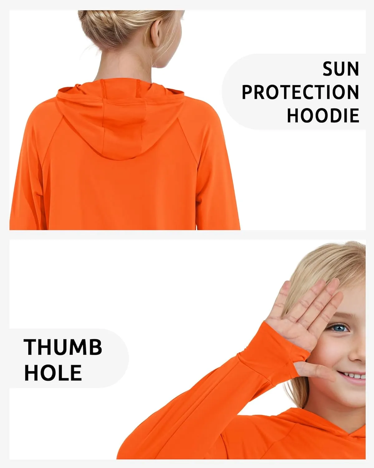 Girls Rash Guard Shirts Boys Long Sleeve Quick Dry Swim Shirts UPF 50  Sun Protection Hoodie for Kids