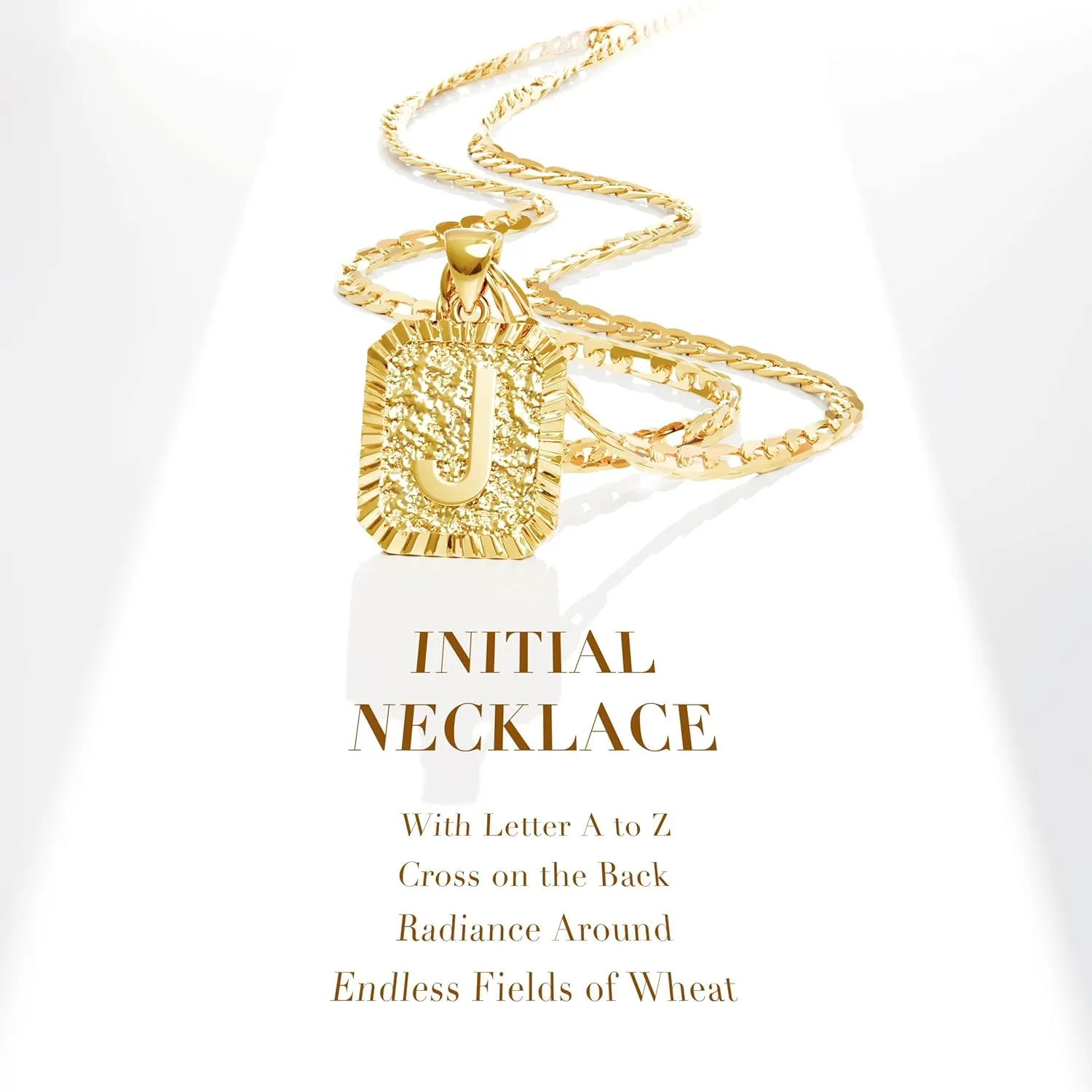 Gold Initial Necklaces for Men 18k Gold Plated Letter A-Z Pendant With Stainless Steel Figaro/Rope/Cuban Chain, Mens Cross Letter Necklace for Christmas Birthday Religious Gifts