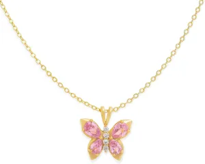 Gold Rhinestone Butterfly Pendant Necklace for Women, Dainty Crystal Choker Necklaces Prom Wedding Holiday Fashion Jewelry Gift.