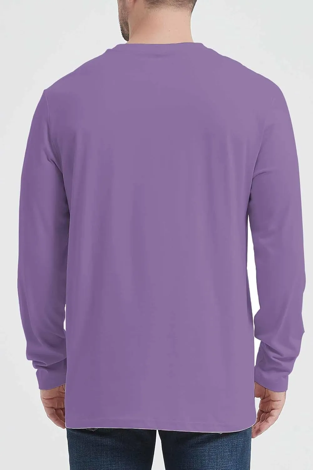 GOLDPKF T Shirts for Men Long Sleeve Cotton Crew Neck Work T Shirts Solid Casual Undershirt Pullover Tops