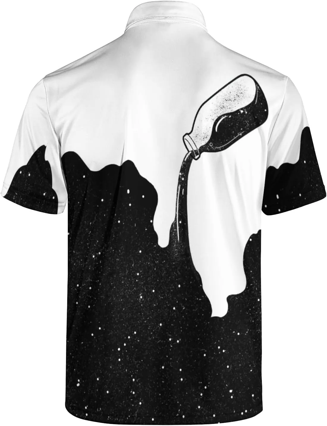 Golf Shirts for Men Printed Quick Dry Short Sleeve Performance Polo Shirts Moisture Wicking Collared Tennis T-Shirt