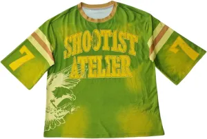 GORGLITTER Men's Oversized Letter Graphic Tees Half Sleeve Baggy Streetwear Jersey Shirts