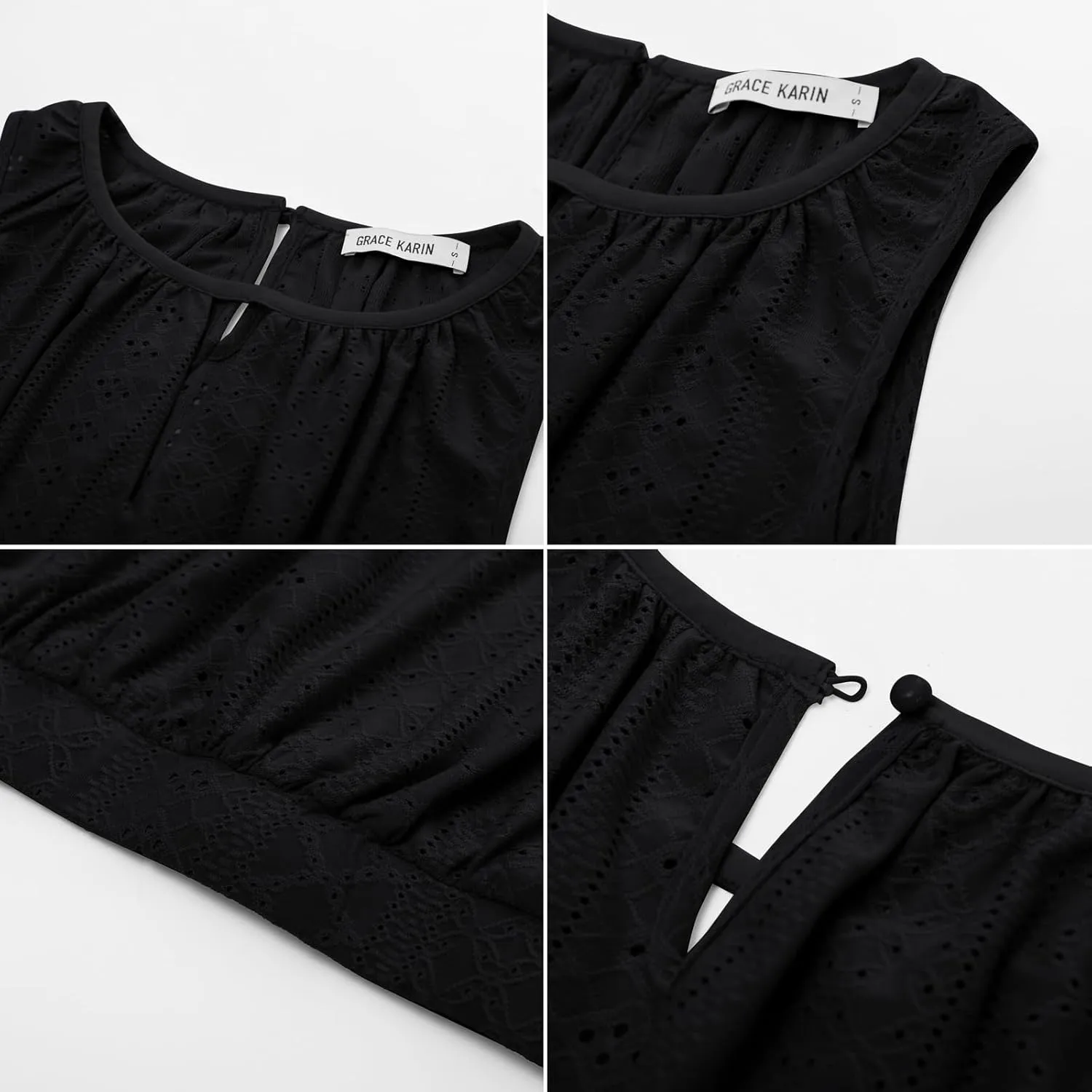 GRACE KARIN Womens Tank Tops V Neck Dressy Casual Cami Sleeveless Camisole Blouses Eyelet Shirts Summer Tank Tops