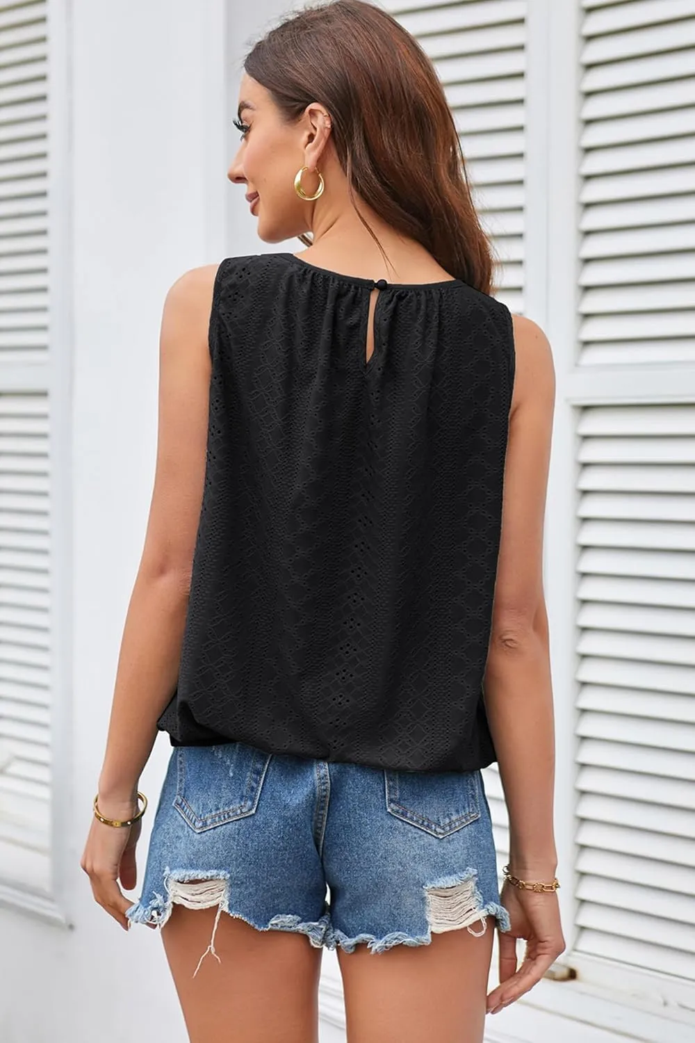 GRACE KARIN Womens Tank Tops V Neck Dressy Casual Cami Sleeveless Camisole Blouses Eyelet Shirts Summer Tank Tops