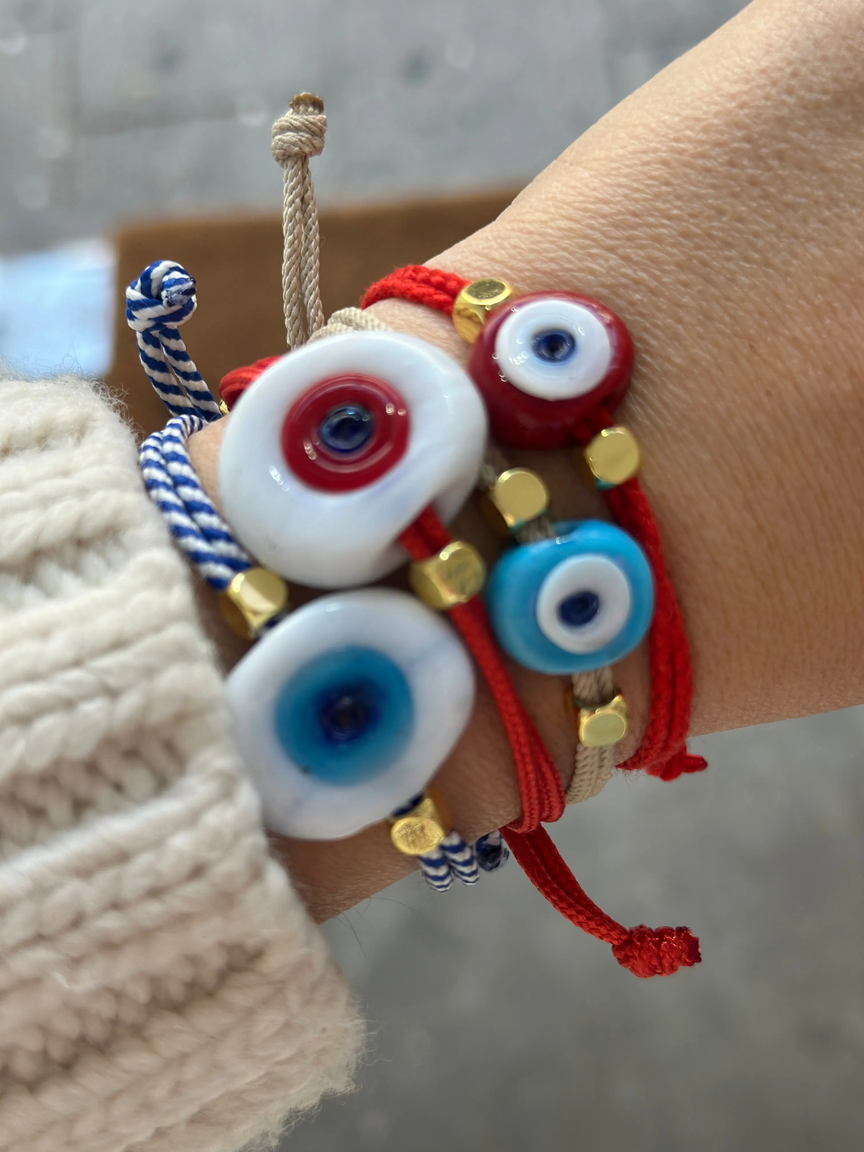 Greek eye bracelet red big