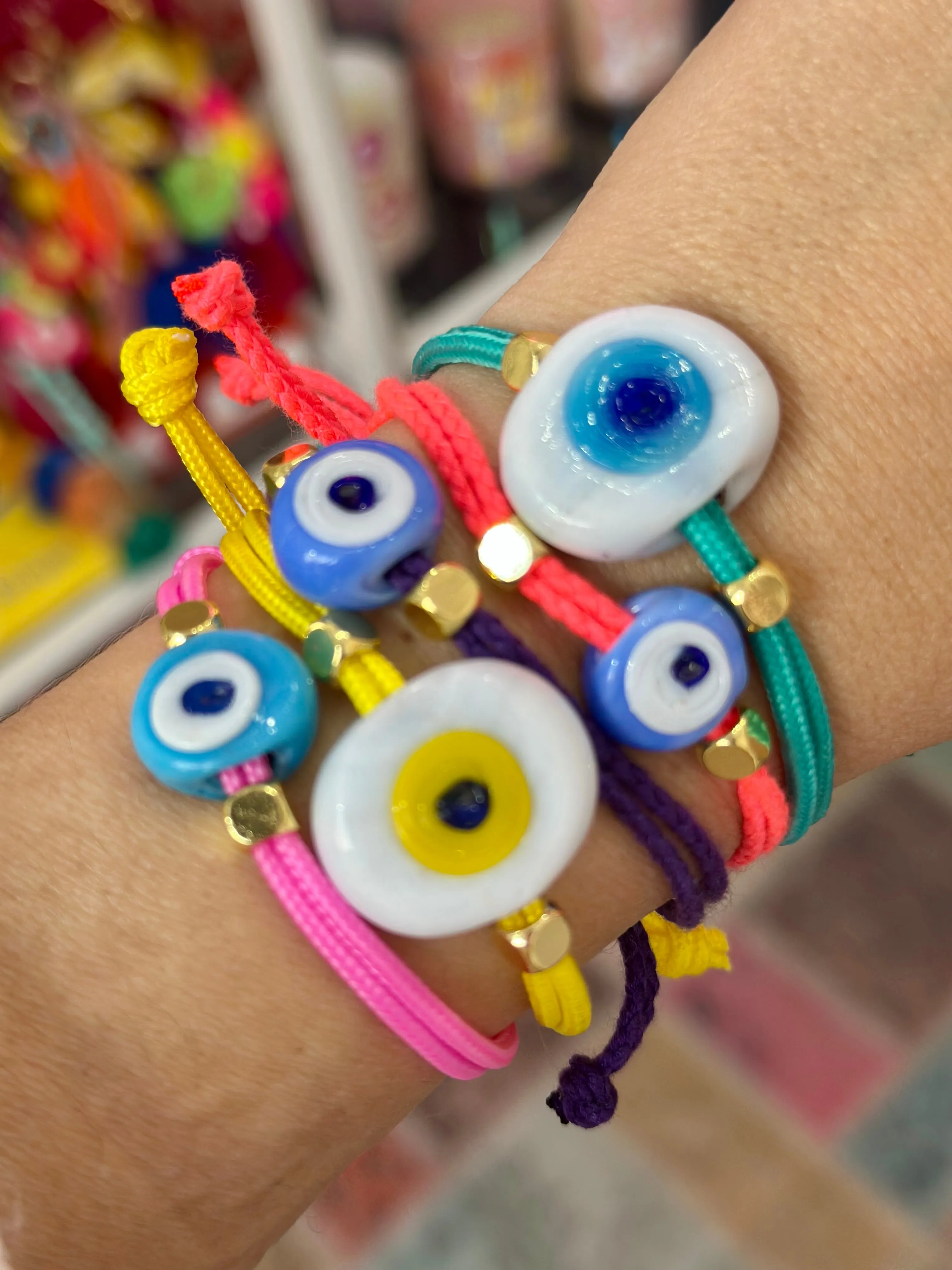 Greek eye bracelet red small