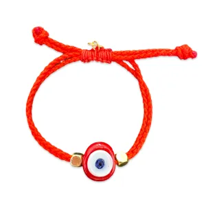 Greek eye bracelet red small