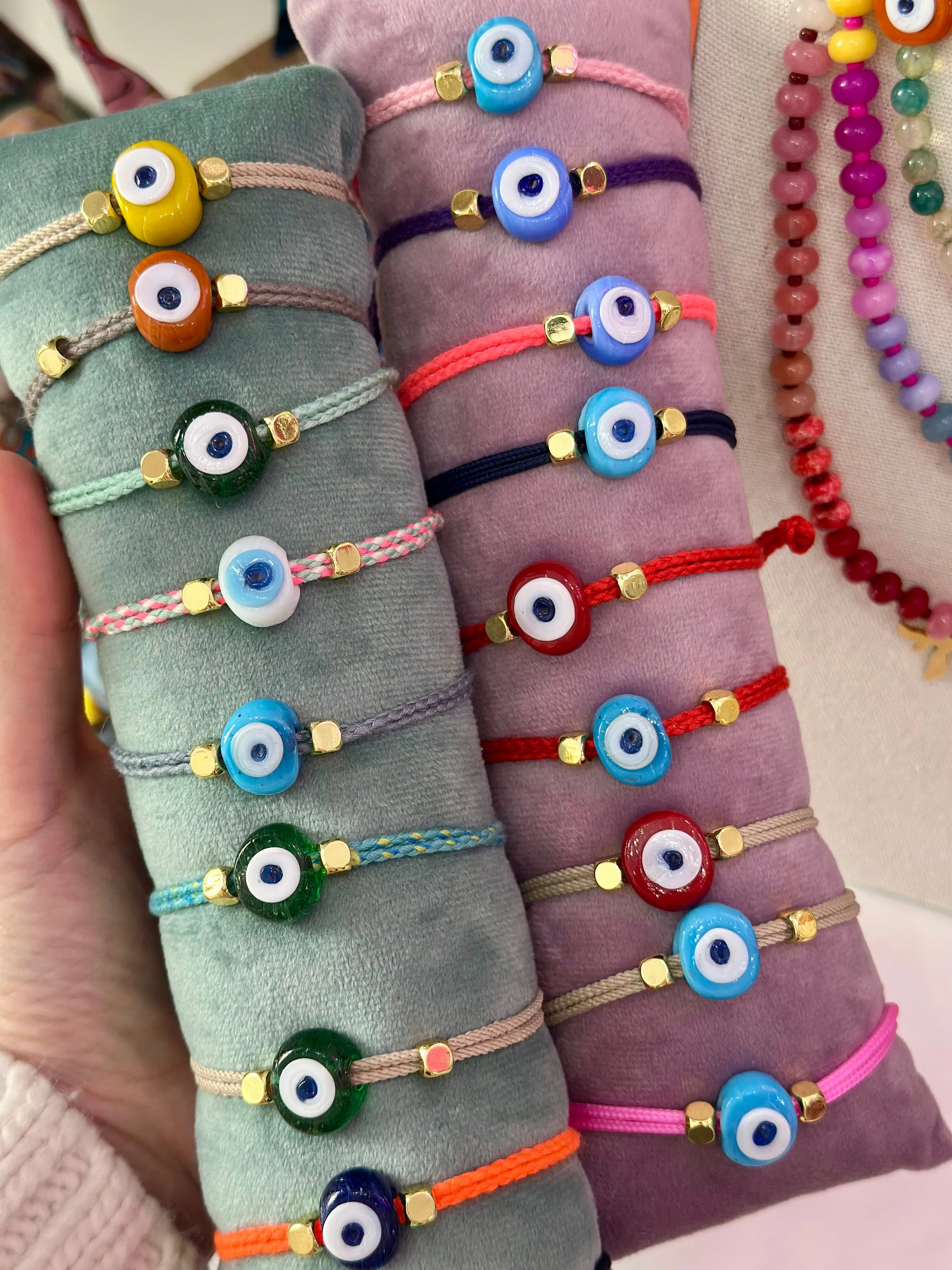 Greek eye bracelet red small