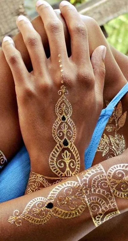 Gypsy Wanderer Gold & Silver Metallic Temporary Tattoos Live Love Wander Lotus Flowers Elephant Armbands Butterflies Feathers Hamsa Isis Ankh Arrows Dreamcatcher Sea Turtle So Many Designs To Choose From Flash Tattoos
