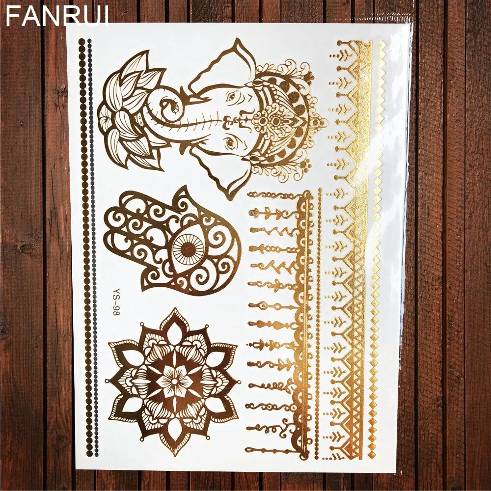 Gypsy Wanderer Gold & Silver Metallic Temporary Tattoos Live Love Wander Lotus Flowers Elephant Armbands Butterflies Feathers Hamsa Isis Ankh Arrows Dreamcatcher Sea Turtle So Many Designs To Choose From Flash Tattoos