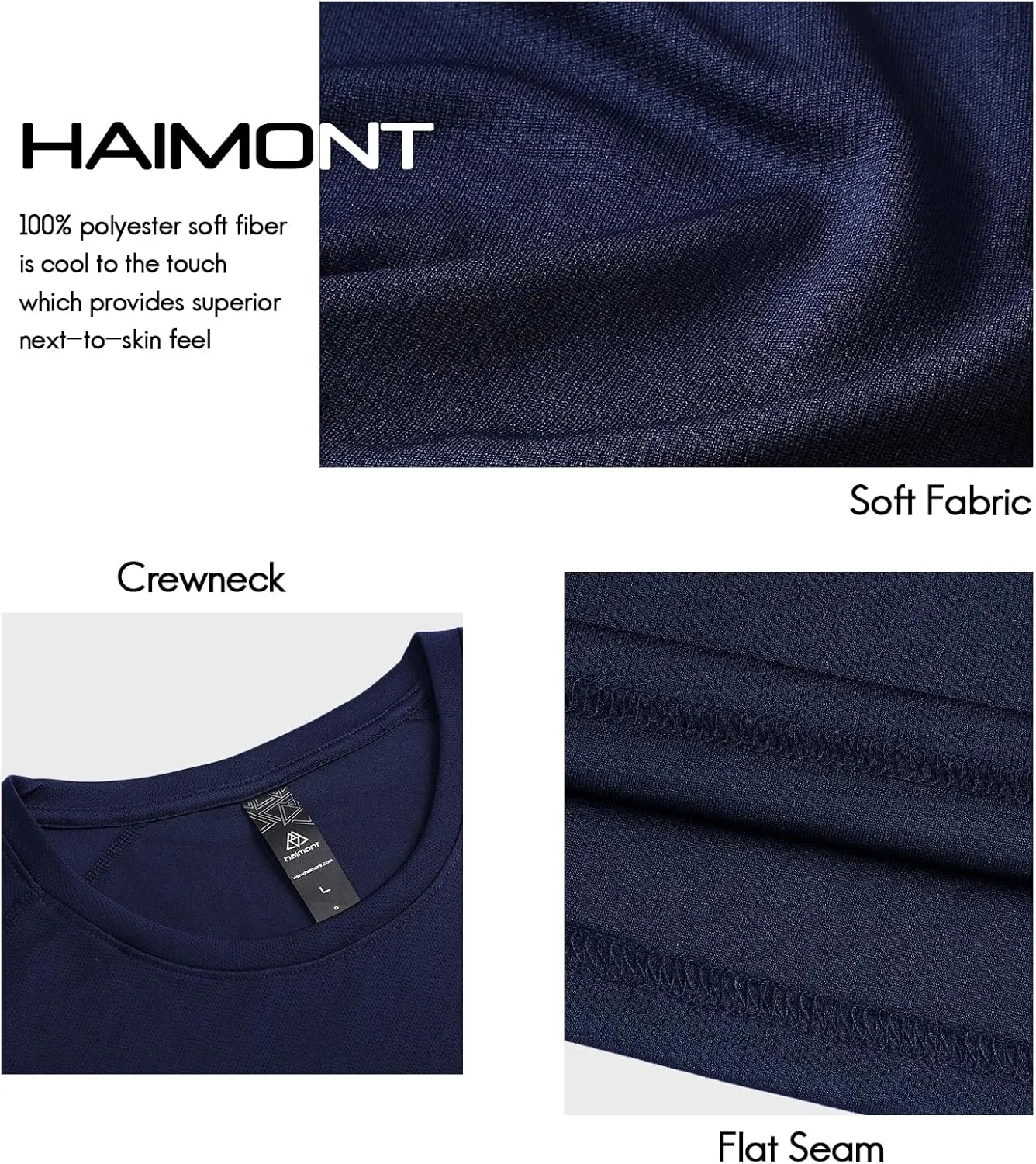 Haimont Men's Dry Fit Athletic Shirts for Running Workout Moisture Wicking Quick Dry Outdoor Short Sleeve T-Shirts