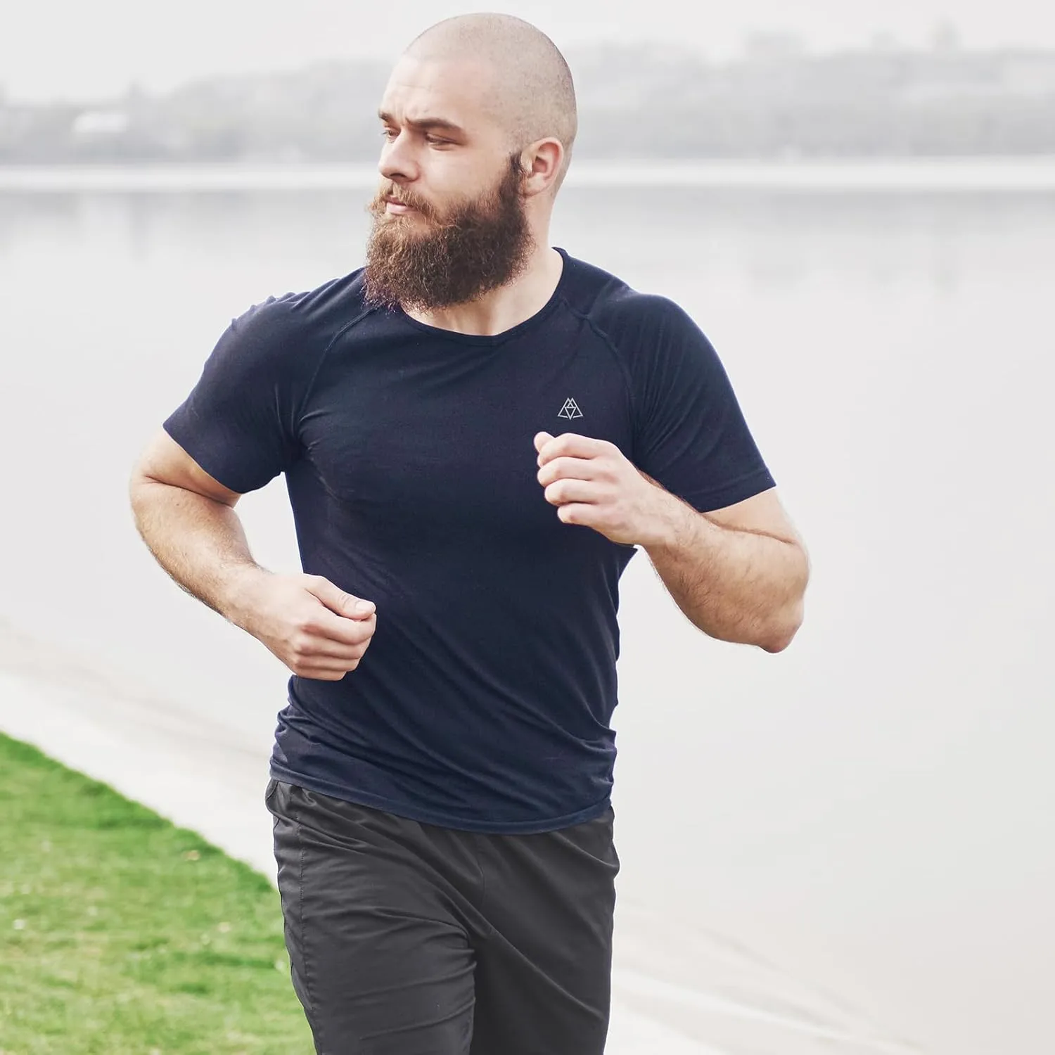Haimont Men's Dry Fit Athletic Shirts for Running Workout Moisture Wicking Quick Dry Outdoor Short Sleeve T-Shirts