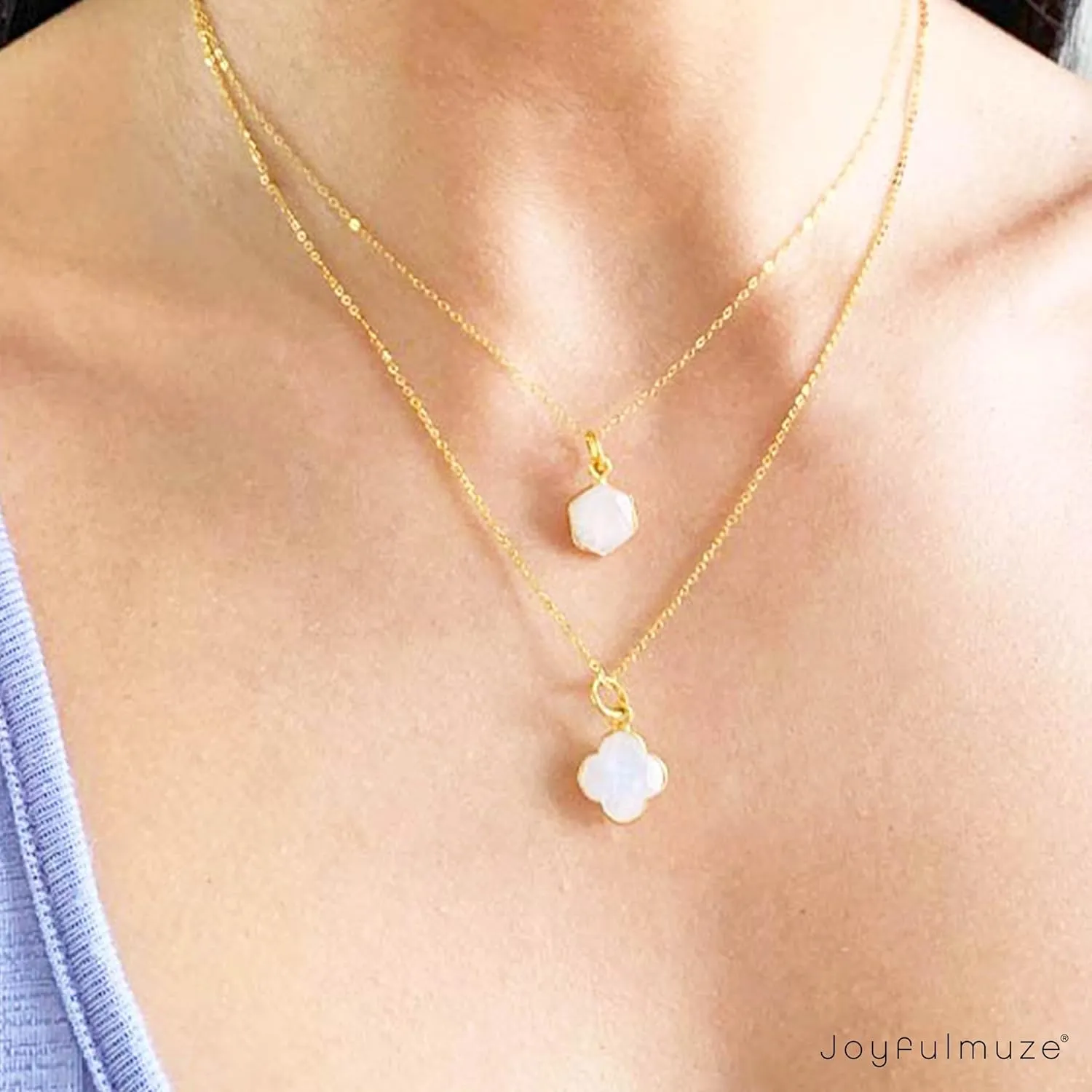 Handcrafted Genuine Moonstone Necklace, Bohemian Luck, and Spiritual Protection Stone, Perfect Gift for June Birthdays, Sterling Silver 18 inches long (Moonstone-Rainbow-White Gold)