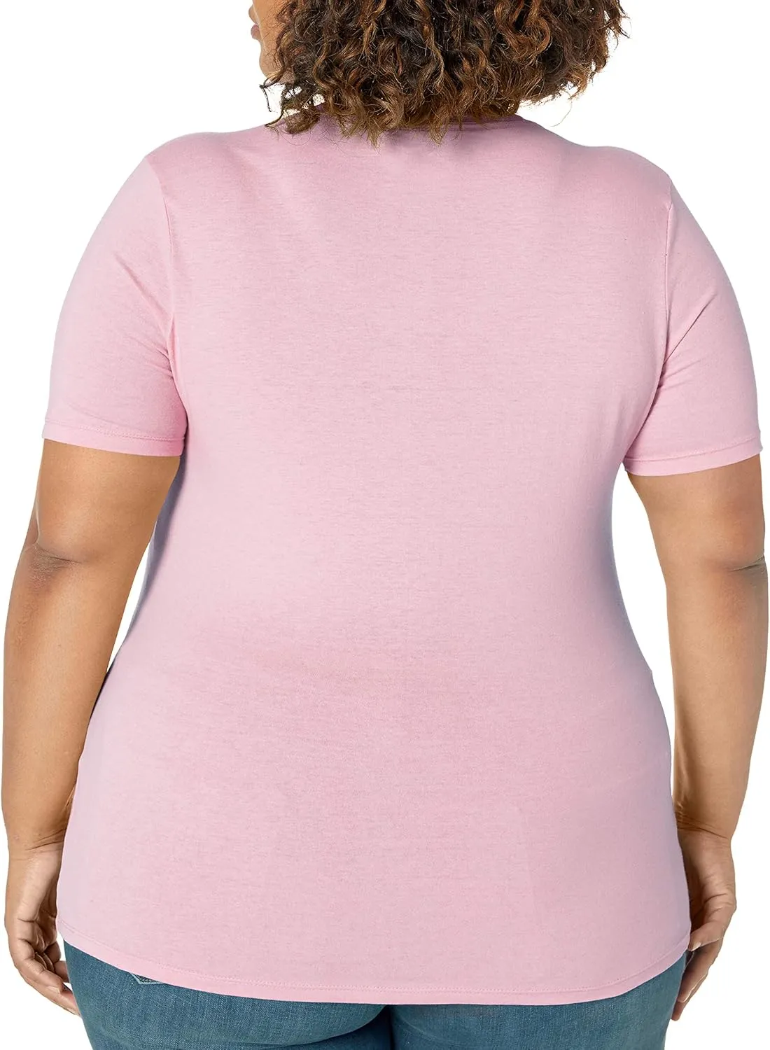 Hanes Comfortblend Women's Size Plus Printed Short-Sleeve V-Neck T-Shirt Discontinued