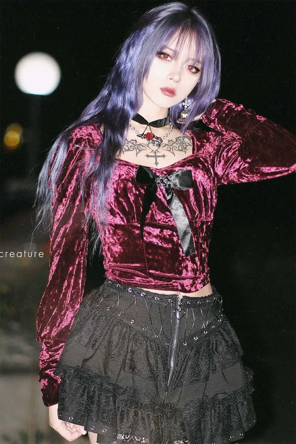 Harajuku Heart Ruffle Mini Skirt