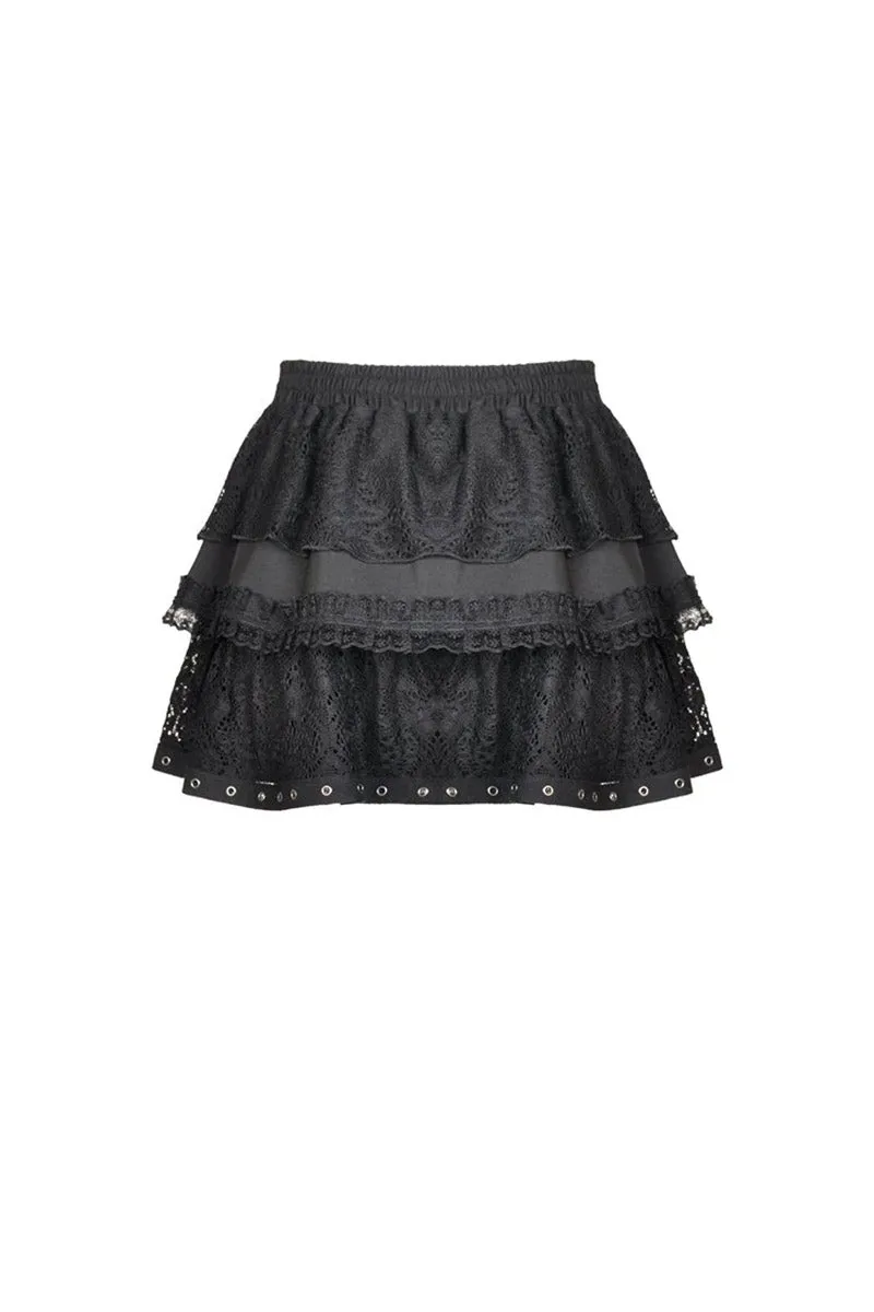 Harajuku Heart Ruffle Mini Skirt