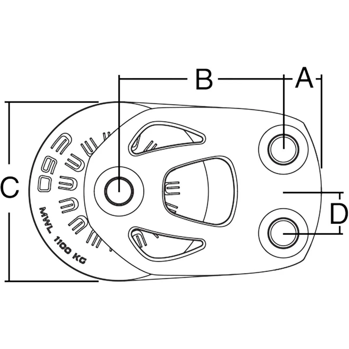 Harken 80mm Element Double Cheek/ Foot Block - 6298