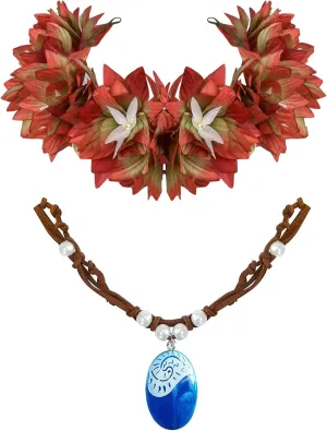Hawaiian Flower Crown Set Princess Sing Shimmer Musical Dress Up Crown for Beach Pretend Play Dress Up,One Size