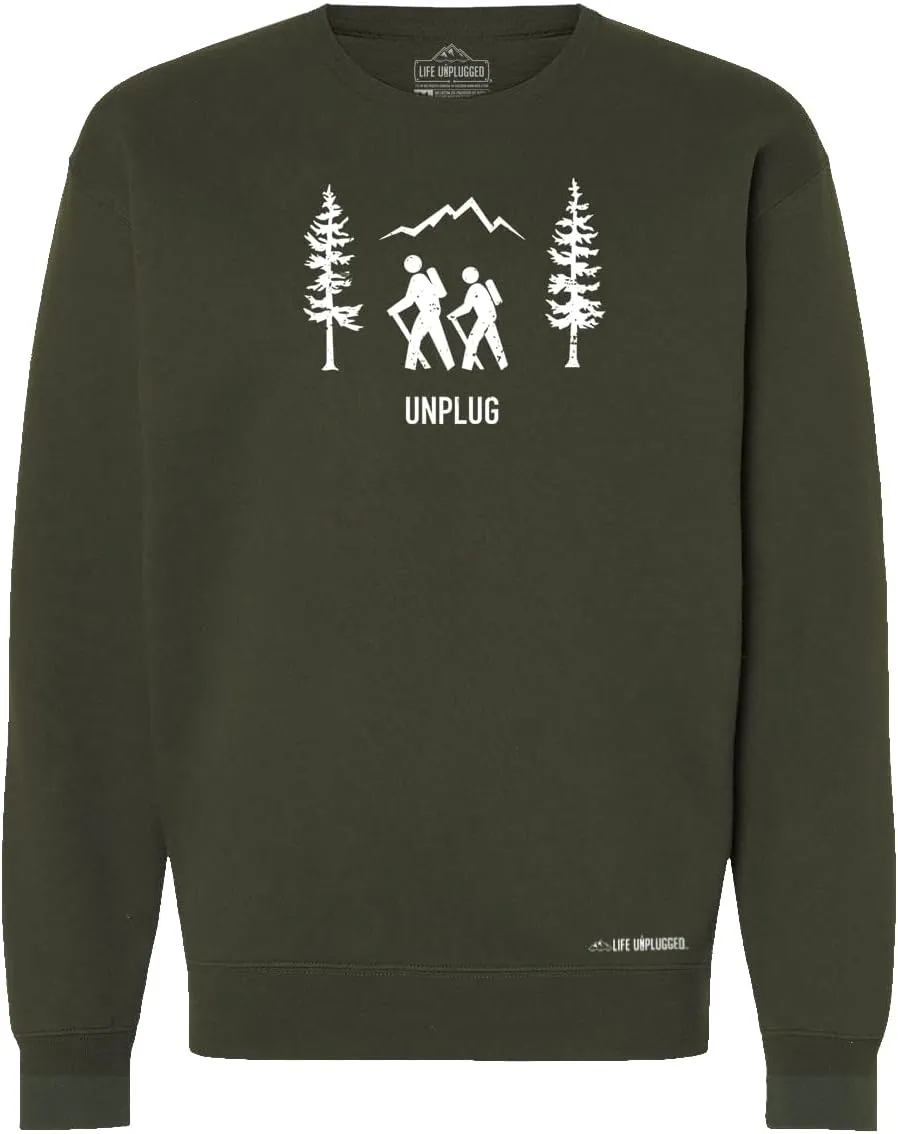 Hiking Scene Heavyweight Crewneck Sweatshirt for Men & Women Long Sleeve Shirts Camping Pullover Sweaters
