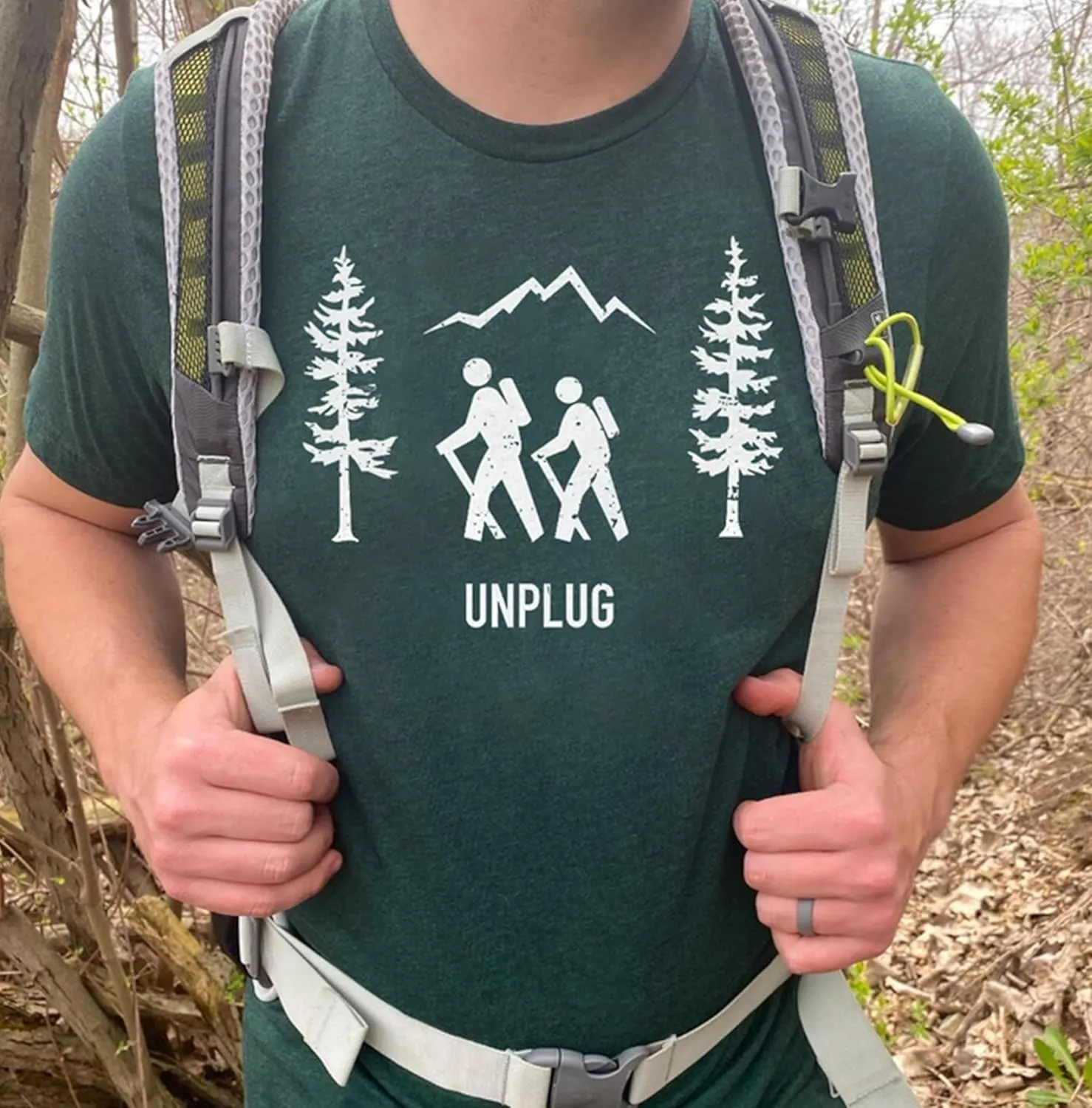 Hiking Scene Heavyweight Crewneck Sweatshirt for Men & Women Long Sleeve Shirts Camping Pullover Sweaters