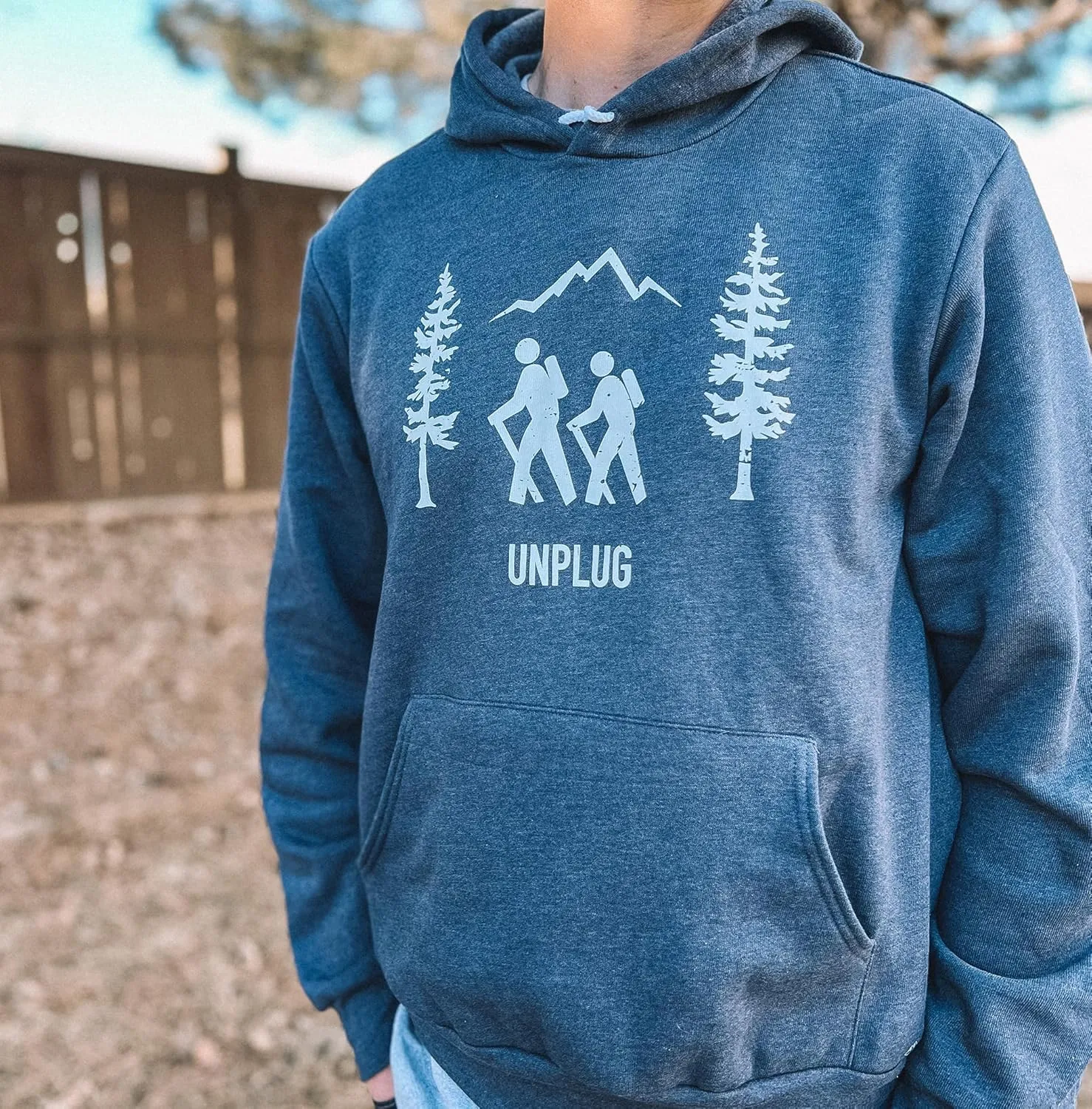 Hiking Scene Heavyweight Crewneck Sweatshirt for Men & Women Long Sleeve Shirts Camping Pullover Sweaters