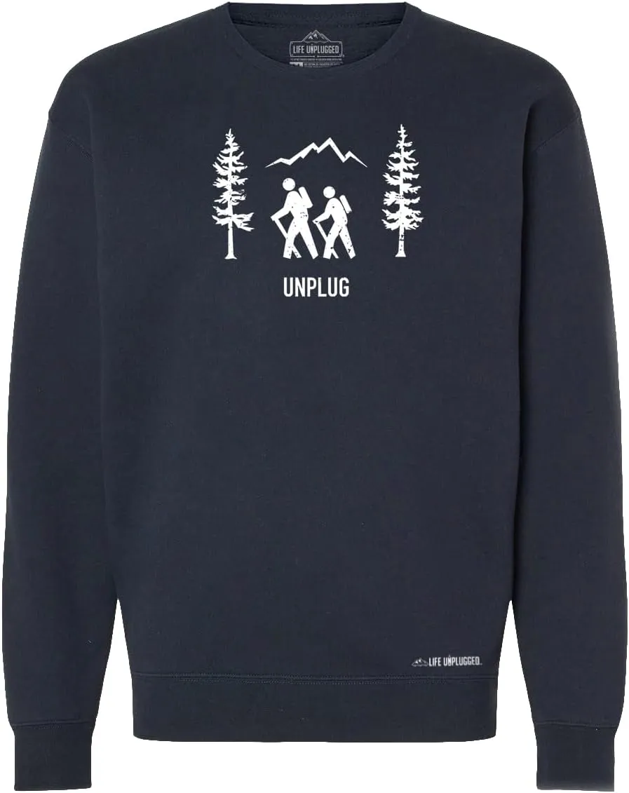 Hiking Scene Heavyweight Crewneck Sweatshirt for Men & Women Long Sleeve Shirts Camping Pullover Sweaters