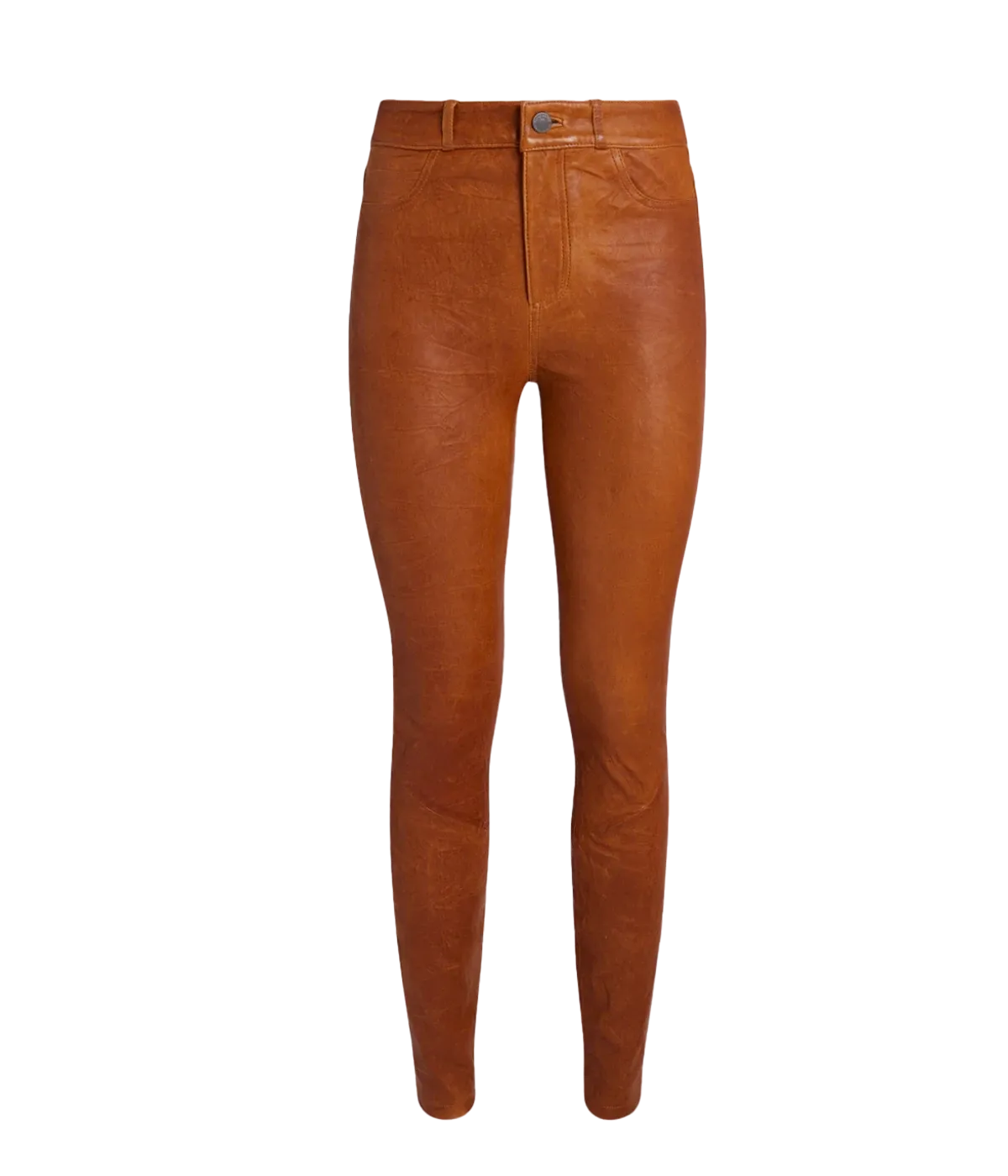 Hoxton Leather Pants in Dark Argan